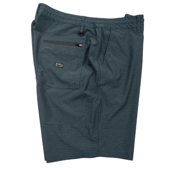 O'Neill Cargo Shorts Mens 38 Green Hybrid Stripes Lightweight Outdoor Beach - Picture 4 of 11